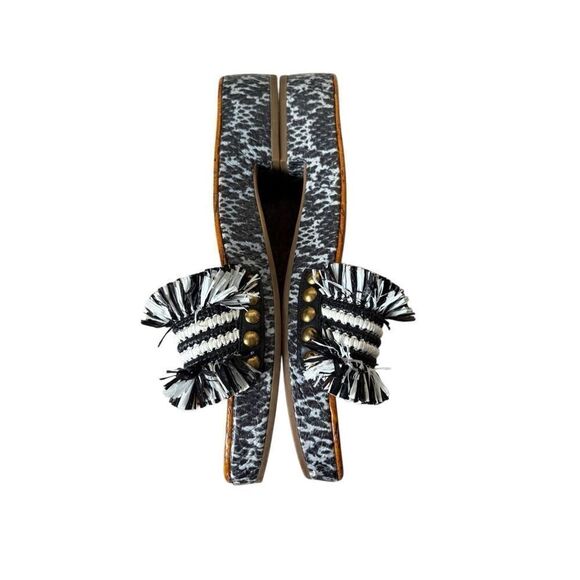 Coach Brayden Rafia Leather Sandals Slides size 6.5 - Picture 6 of 11